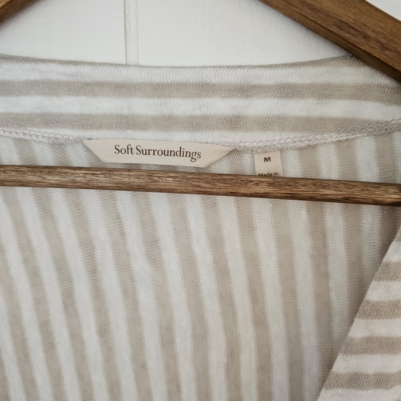 Soft surroundings cascadia striped cardigan 100% linen - Picture 5 of 10